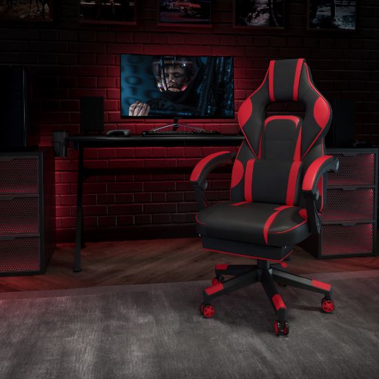 Picture of Flash Furniture X40 Gaming Chair With Fully Reclining Back And Arms, Red