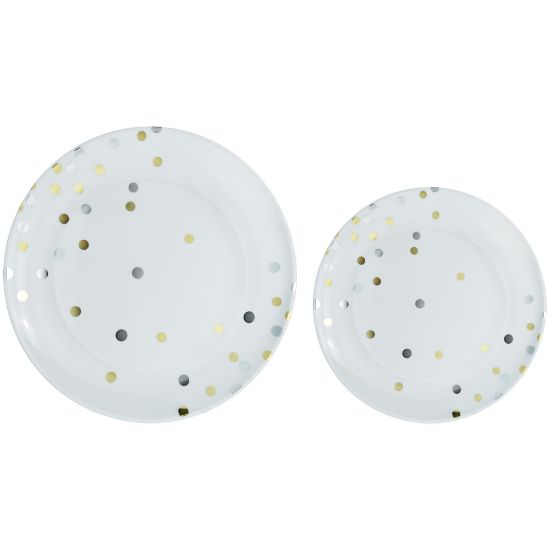 Picture of Amscan Round Hot-Stamped Plastic Plates, Gold, Pack Of 20 Plates