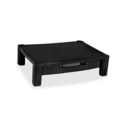 Picture of Kantek Adjustable Standard Monitor Stand with Drawer - 60 lb Load Capacity - Black