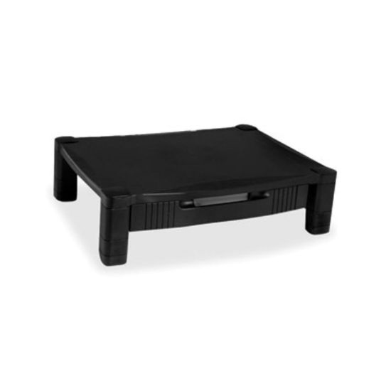 Picture of Kantek Adjustable Standard Monitor Stand with Drawer - 60 lb Load Capacity - Black