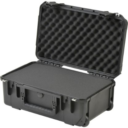 Picture of SKB Cases iSeries Injection-Molded Mil-Standard Waterproof Case With Foam And Built-In Pull Handle And Wheels, 20-3/8inH x 11-1/2inW x 7inD, Black