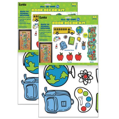 Picture of Eureka Back To School All-In-One 40-Piece Door Decor Kits, Welcome, Set Of 2 Kits