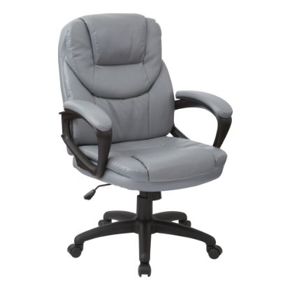 Picture of Office Star Work Smart Faux Leather High-Back Chair, Charcoal/Black