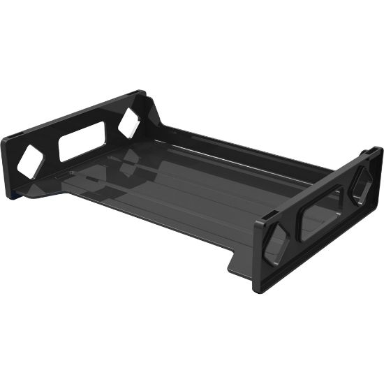 Picture of Deflecto Sustainable Office Stackable Desk Tray - 2.8in Height x 13in Width x 9in DepthDesktop - Durable, Stackable - 30% Recycled - Black - Plastic - 1 Each