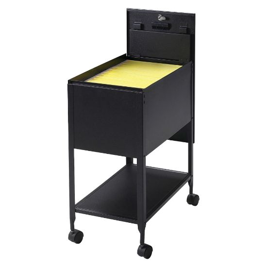 Picture of Lorell Steel Locking Letter-Size Mobile File Cart, Black