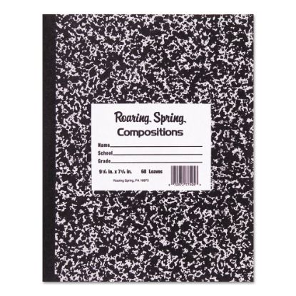 Picture of Roaring Spring Composition Notebook, 9 3/4in x 7 1/2in, 50 Sheets, 100 Pages, Black Marble