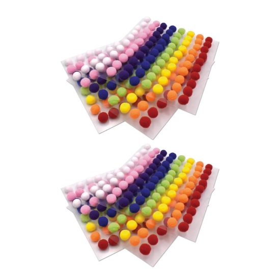 Picture of Creativity Street Peel & Stick Poms, Assorted Colors, 240 Poms Per Pack, Set Of 2 Packs