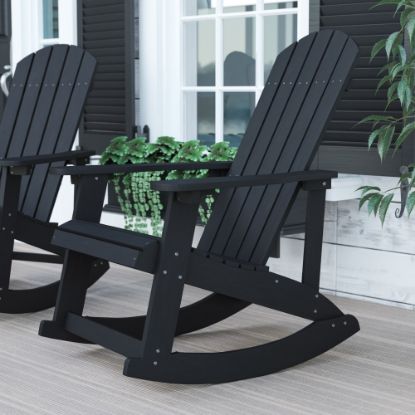 Picture of Flash Furniture Savannah All-Weather Adirondack Rocking Chair, Black