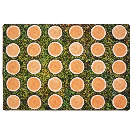 Picture of Carpets for Kids Pixel Perfect Collection Tree Rounds Seating Rug, 6ft x 9ft, Brown