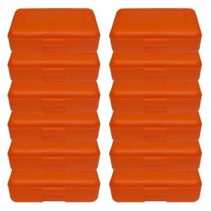 Picture of Romanoff Pencil Boxes, 2-1/2inH x 8-1/2inW x 5-1/2inD, Orange, Pack Of 12 Boxes