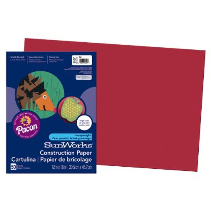 Picture of Prang Construction Paper, 12in x 18in, Red, Pack Of 50