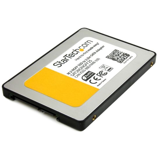 Picture of StarTech.com M.2 (NGFF) SSD to 2.5in SATA III Adapter - Up to 6 Gbps - M.2 SSD Converter to SATA with Protective Housing (SAT2M2NGFF25) - Storage controller - M.2 - SATA 6Gb/s - 600 MBps - SATA - black