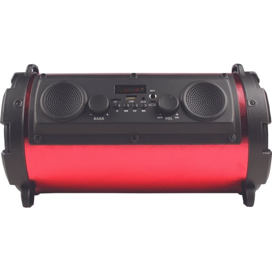 Picture of IQ Sound IQ-1525BT Portable Bluetooth Speaker System - 16 W RMS - Red - 100 Hz to 20 kHz - Battery Rechargeable - USB