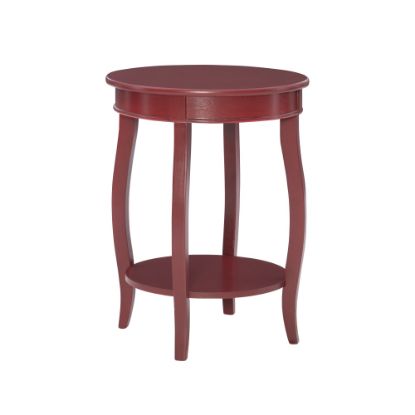 Picture of Powell Nora Round Side Table With Shelf, 24inH x 18inDia., Red