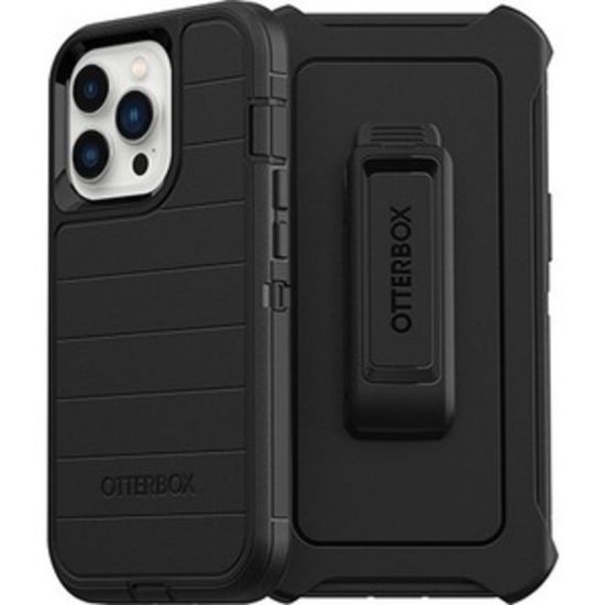 Picture of OtterBox Defender Series Pro Rugged Carrying Case (Holster) Apple iPhone 13 Pro Smartphone - Black