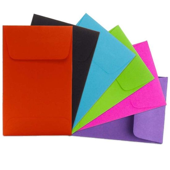 Picture of JAM Paper Coin Envelopes, #5 1/2, Gummed Seal, Assorted Colors, Pack Of 150 Envelopes