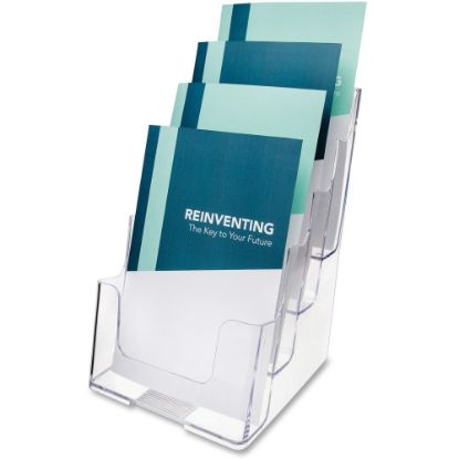 Picture of Deflecto 4-Compartment Booklet Holder, 10inH x 6 13/16inW x 6 5/16inD, Clear