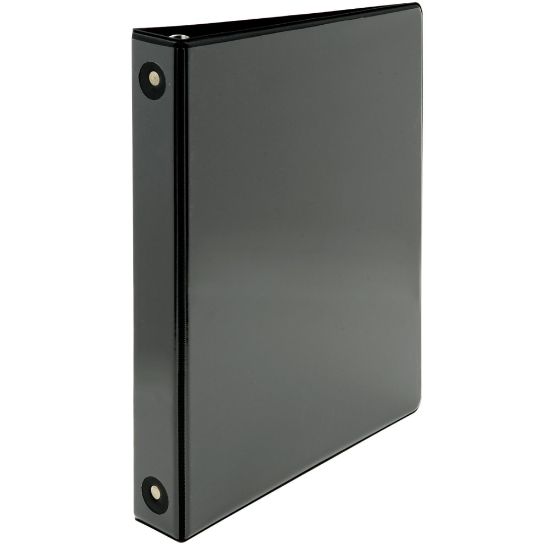 Picture of SKILCRAFT Clear Overlay Ring 3-Ring Binder, 1in Round Rings, 66% Recycled, Black (AbilityOne 7510-01-510-4865)