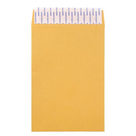 Picture of JAM Paper Envelopes, 6in x 9in, Peel & Seal Closure, Brown Kraft, Pack Of 500 Envelopes