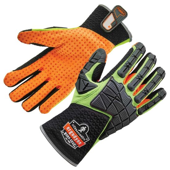 Picture of Ergodyne ProFlex 925F(x) Standard Dorsal Impact-Reducing Gloves, Extra Large, Lime