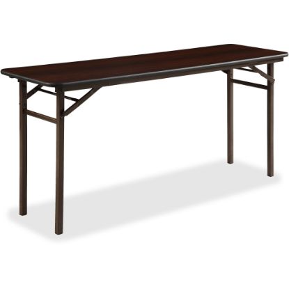 Picture of Lorell Laminate Folding Banquet Table, 29inH x 60inW x 18inD, Mahogany