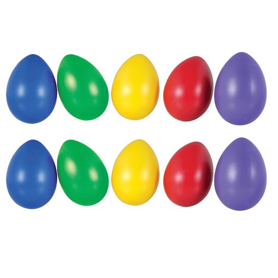 Picture of Westco Educational Products Jumbo Egg Shakers, Assorted Colors, 5 Shakers Per Set, Pack Of 2 Sets