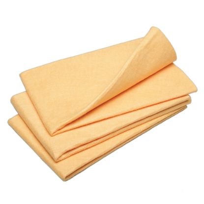 Picture of SKILCRAFT Synthetic Shammy Cloths, 20in x 23in, Orange, Pack Of 3 (AbilityOne 7920-01-215-6569)