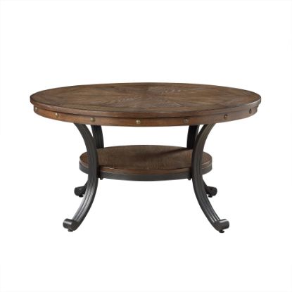 Picture of Powell Vinessa Round Coffee Table, 19inH x 36inW x 36inD, Rustic Umber/Brown