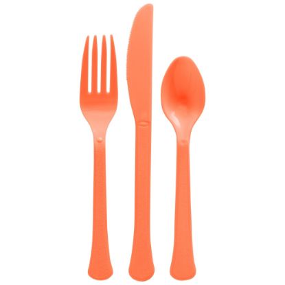 Picture of Amscan Boxed Heavyweight Cutlery Assortment, Orange Peel, 200 Utensils Per Pack, Case Of 2 Packs