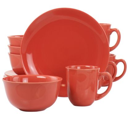 Picture of Gibson Home Mercer 12-Piece Dinnerware Set, Red