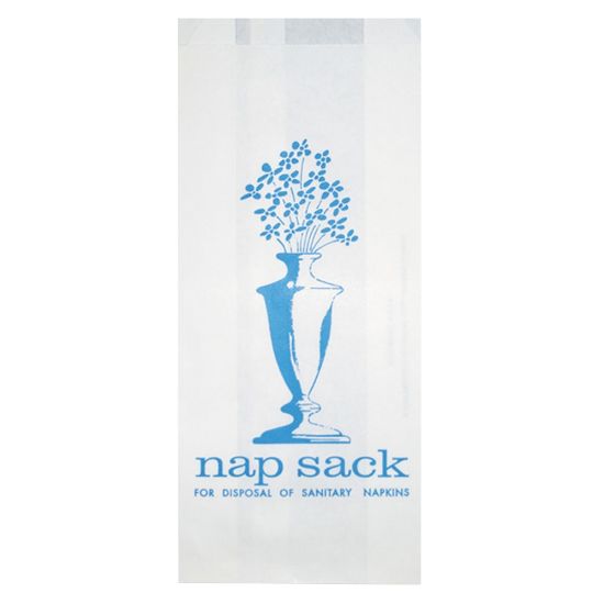 Picture of Bagcraft Nap Sack Sanitary Disposal Bags, 9inH x 4inW x 2inD, White, Pack Of 1,000 Bags