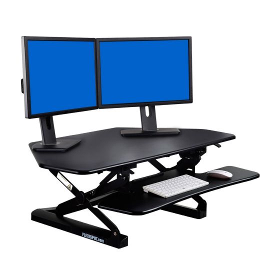 Picture of FlexiSpot Height-Adjustable Standing Desk Riser for Corner Desk, 41inW, Black