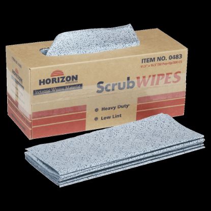 Picture of SKILCRAFT ScrubWipes Heavy Duty 1-Ply Paper Towel Wipers, Blue, Pack Of 300 Sheets (AbilityOne 7920-01-233-0483)