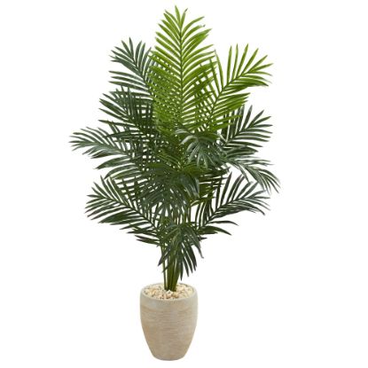 Picture of Nearly Natural Paradise Palm 66inH Artificial Tree With Planter, 66inH x 38inW x 26inD, Green/Sand