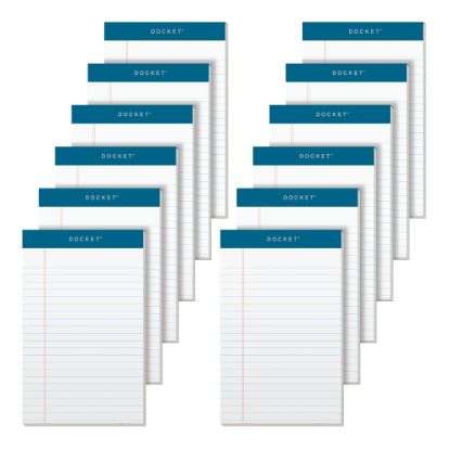 Picture of TOPS Double Docket Writing Pads, 5in x 8in, Narrow Ruled, 50 Sheets, White, Pack Of 12 Pads