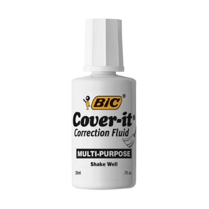 Picture of BIC Cover-It Correction Fluid, 20 mL, White, Pack Of 12