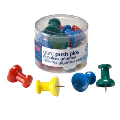 Picture of OIC Giant Pushpins, Assorted Colors, Pack Of 12