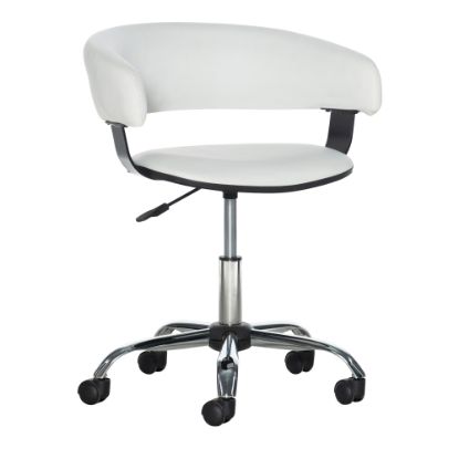 Picture of Powell Low-Back Faux Leather Gas-Lift Desk Chair, White