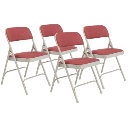 Picture of National Public Seating 2200 2-Hinge Folding Chairs, Wine/Gray, Set Of 4 Chairs