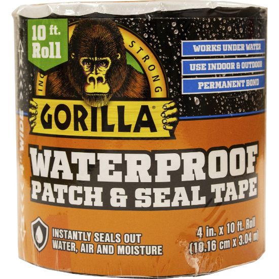 Picture of Gorilla Waterproof Patch & Seal Tape - 10 ft Length x 4in Width - 1 Each - Black