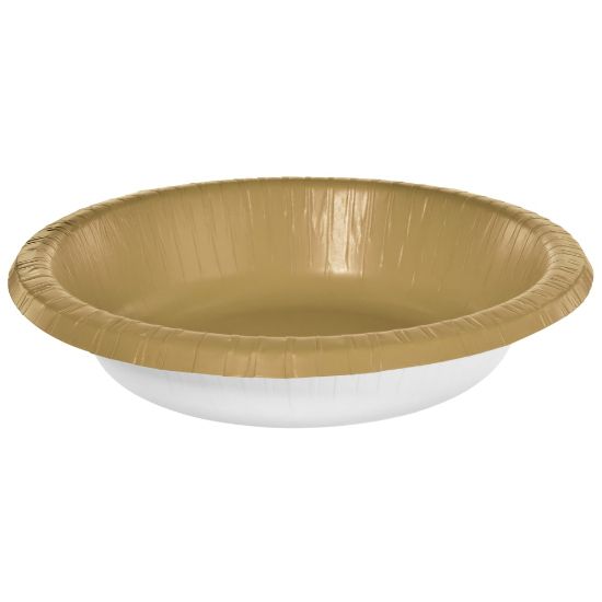 Picture of Amscan Paper Bowls, 20 Oz, Gold, 20 Bowls Per Box, Case Of 5 Boxes