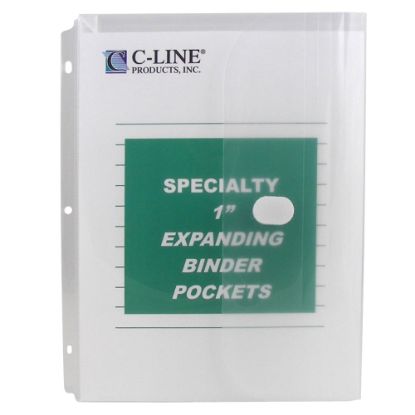 Picture of C-Line Super Heavyweight Poly Binder Pockets, 8-1/2in x 11in, Clear, Pack Of 10 Pockets