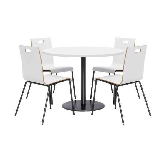 Picture of KFI Studios Proof Dining Table Set With Jive Dining Chairs, White/Black