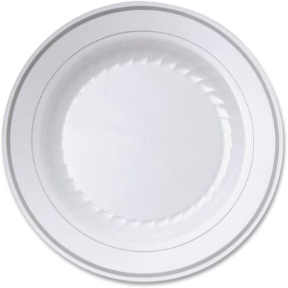 Picture of Masterpiece 9in Heavyweight Plates - Picnic, Party - Disposable - White - Plastic Body - 10 / Pack