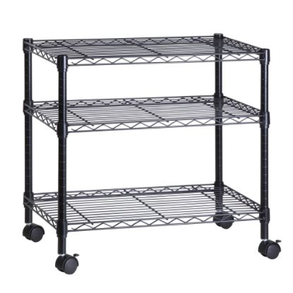 Picture of Honey-Can-Do Steel Wire Cart, 3 Tier, 26inH x 28inW x 16inD, Black