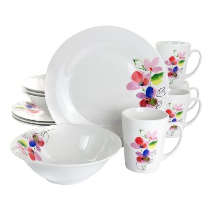 Picture of Gibson Home Vineyard Rose 12-Piece Dinnerware Set, White