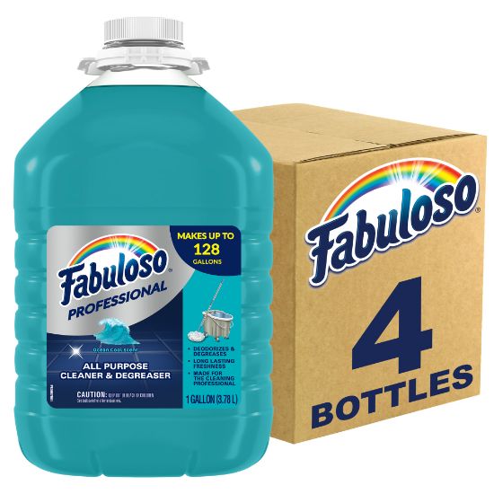 Picture of Fabuloso Fabuloso Ocean Multi-use Cleaner - Concentrate - 128 fl oz (4 quart) - Ocean Cool, Pleasant Scent - 4 / Carton - Blue