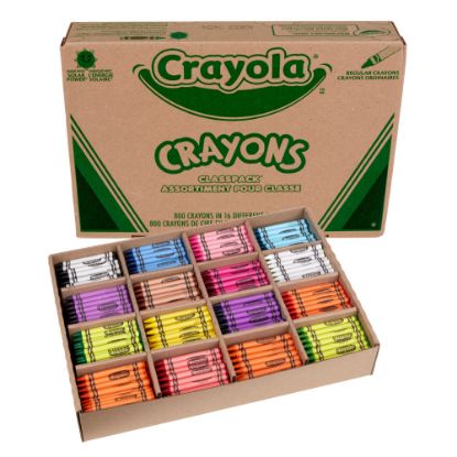 Picture of Crayola Classpack Standard Crayons, 16 Assorted Colors, Pack Of 800 Crayons