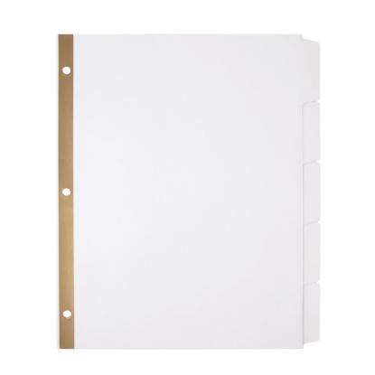 Picture of Office Depot Brand 20% Recycled Erasable Big Tab Dividers, 5-Tab, White