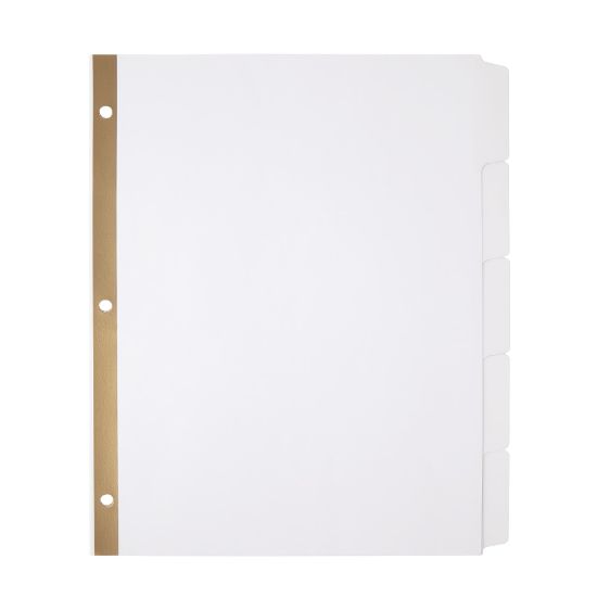 Picture of Office Depot Brand 20% Recycled Erasable Big Tab Dividers, 5-Tab, White